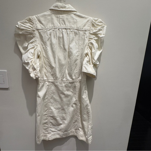 Frame - Gillian Denim Mini Puff Sleeve Shirt Dress Size Small - Picture 4 of 10